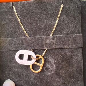 Authentic Hermes O’Maillon rose Sakura leather pendant gold color